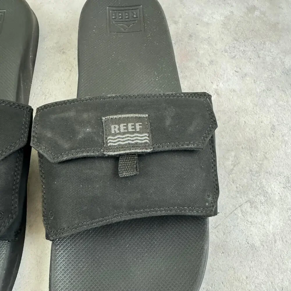 Reef Stash Slides Sandals Mens Size 12 Black Beach Casual Outdoor Summer